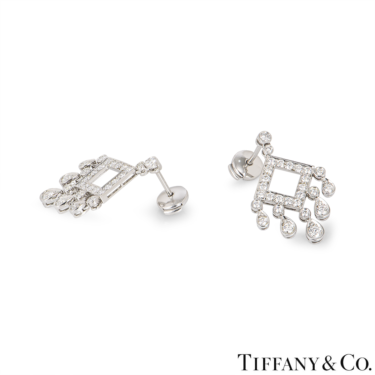 Tiffany & Co. Platinum Diamond Legacy Chandelier Earrings